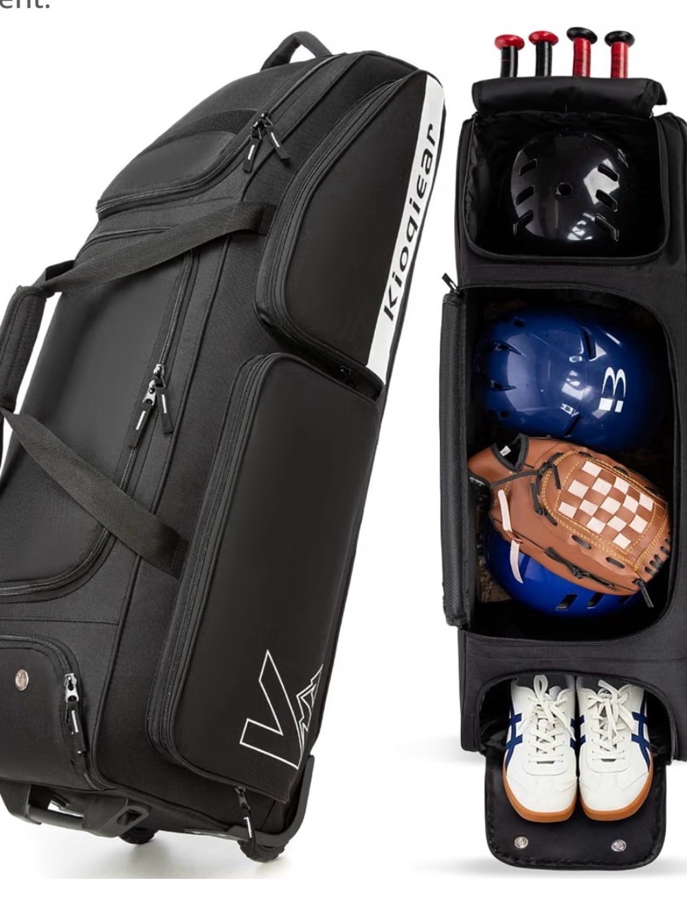 Catchers gear bag with wheels rolling bag